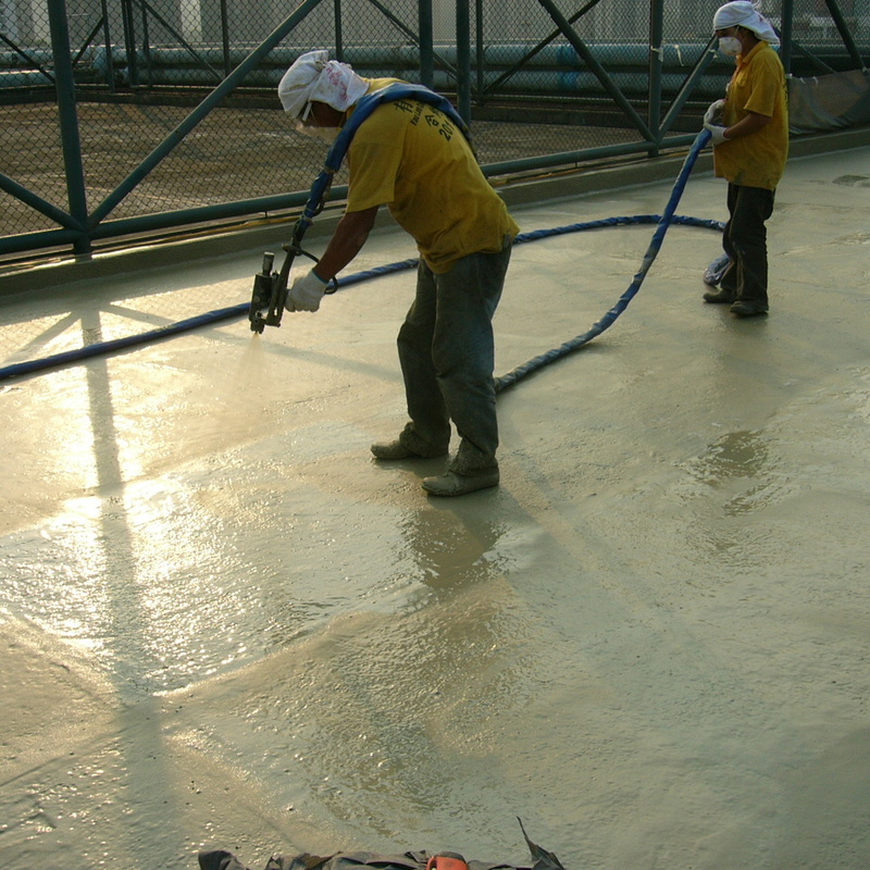 Our Council Members visited "Sprayed Polyurea Waterproofing" Demo in Shatin in Oct 2012